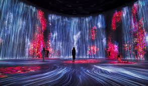 Digital art installation at teamLab Borderless